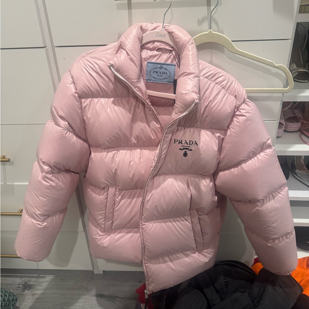 Prada womens Light Pink Puffer Coat size 36